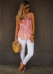 Paisley Top- Dusty Rose