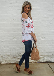 Floral Fusion Top- White