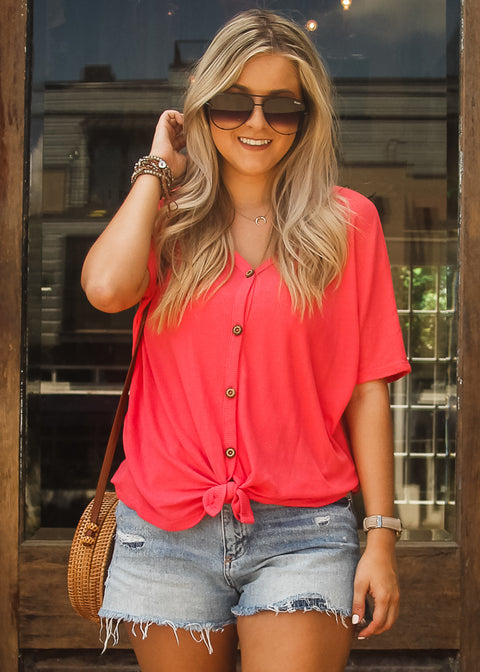 Lazy Days Top- Coral