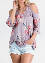 Floral Fusion Top- Ivory