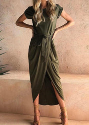Leslie Wrap Dress- Olive