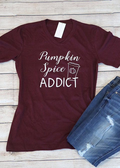 Pumpkin Spice Tee- Maroon